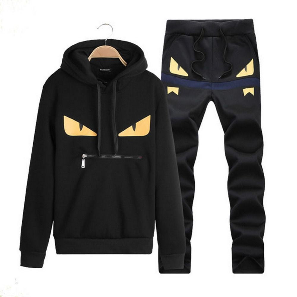 LBL Brand Casual Mens Tracksuit Hip Hop Sweat Suits Sets Hooded Tracksuits Male Streetwear Jogger Top + Sweatpants Set plus Size