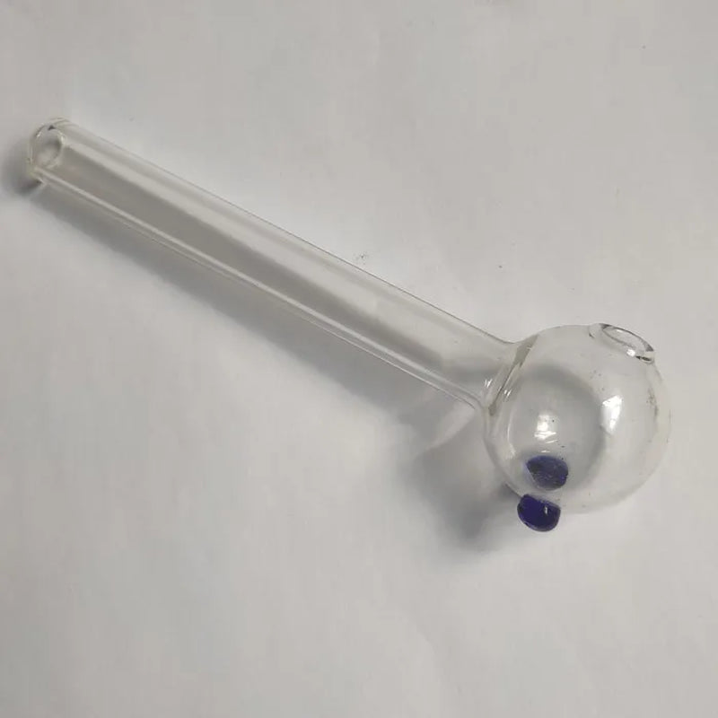 Clear Oil Burner Smoking Pipe Hand Glass Pipes Built-In Feet