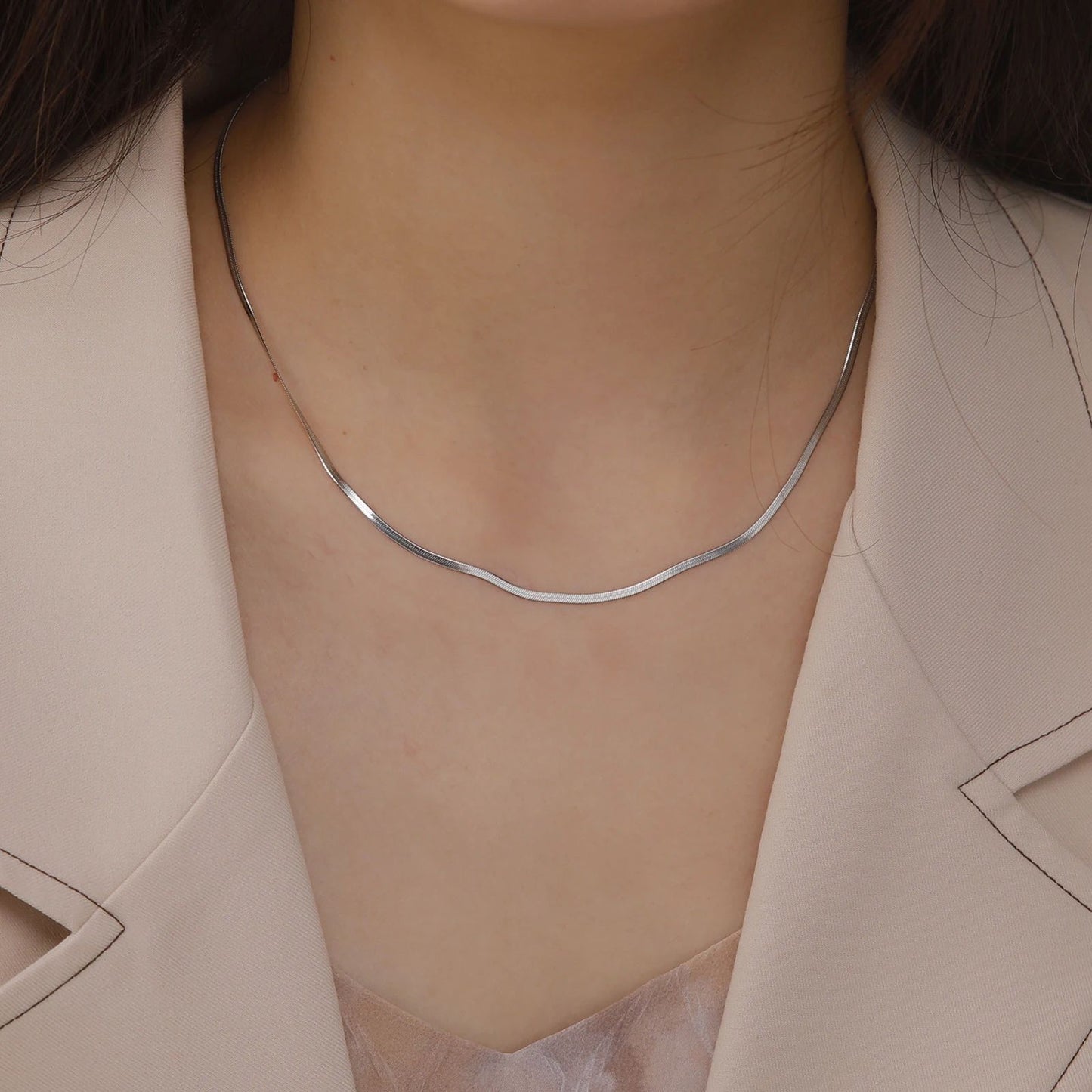 14K Yellow Gold Snake Chain Necklace for Women Men Golden Color Herringbone Choker Neck Chains 2024 Trend Jewelry Gift Hot