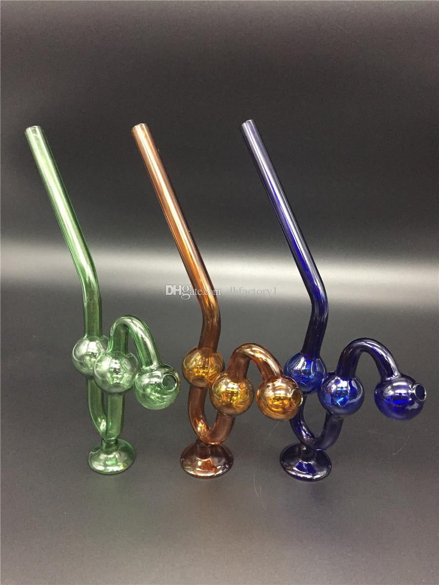 20Cm Big Thick Colorful Snakelike Glass Pipes Bong Oil Burners Glass Tobacco Water Pipes for Smoking Hookahs Pipe with Base Free Shipping