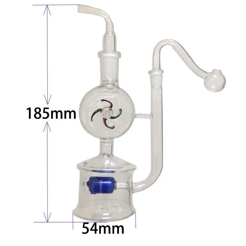 Windmill Glass Bubbler Water Pipes Hookah Bong Bubble Smart Recycle Filter 10Mm 14Mm Joints with Oil Burner