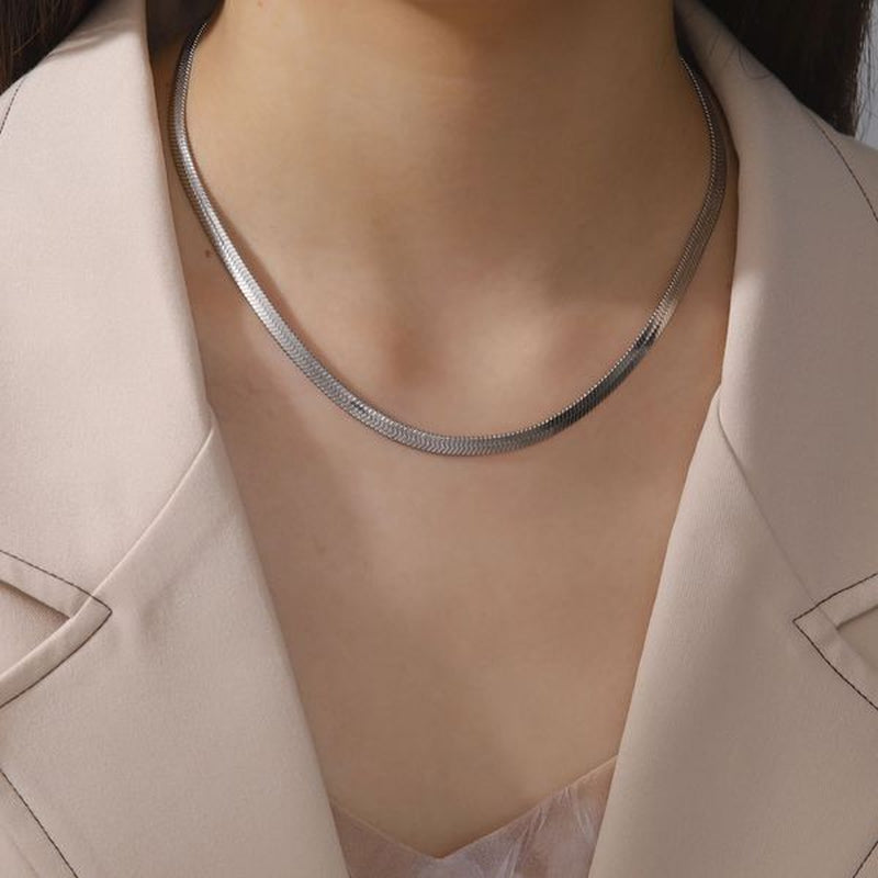 14K Yellow Gold Snake Chain Necklace for Women Men Golden Color Herringbone Choker Neck Chains 2024 Trend Jewelry Gift Hot