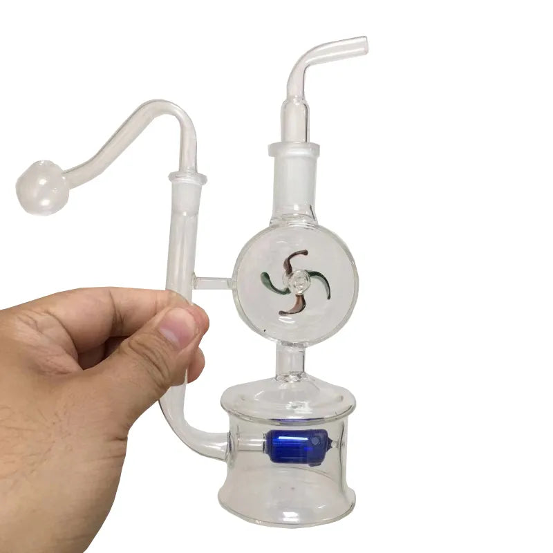 Windmill Glass Bubbler Water Pipes Hookah Bong Bubble Smart Recycle Filter 10Mm 14Mm Joints with Oil Burner