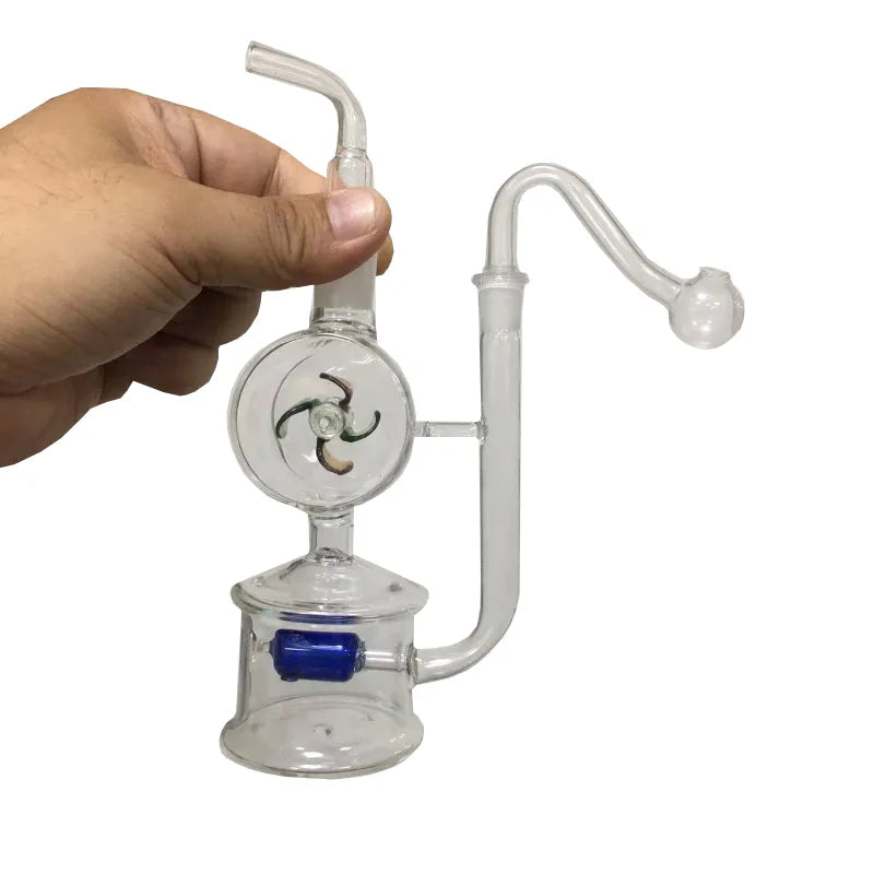 Windmill Glass Bubbler Water Pipes Hookah Bong Bubble Smart Recycle Filter 10Mm 14Mm Joints with Oil Burner