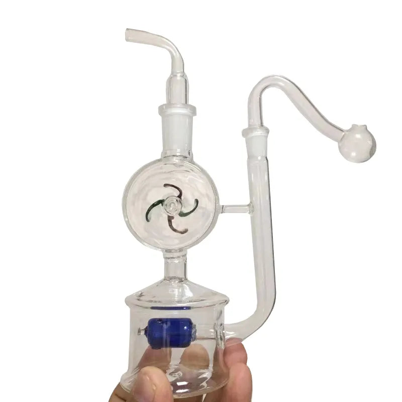 Windmill Glass Bubbler Water Pipes Hookah Bong Bubble Smart Recycle Filter 10Mm 14Mm Joints with Oil Burner
