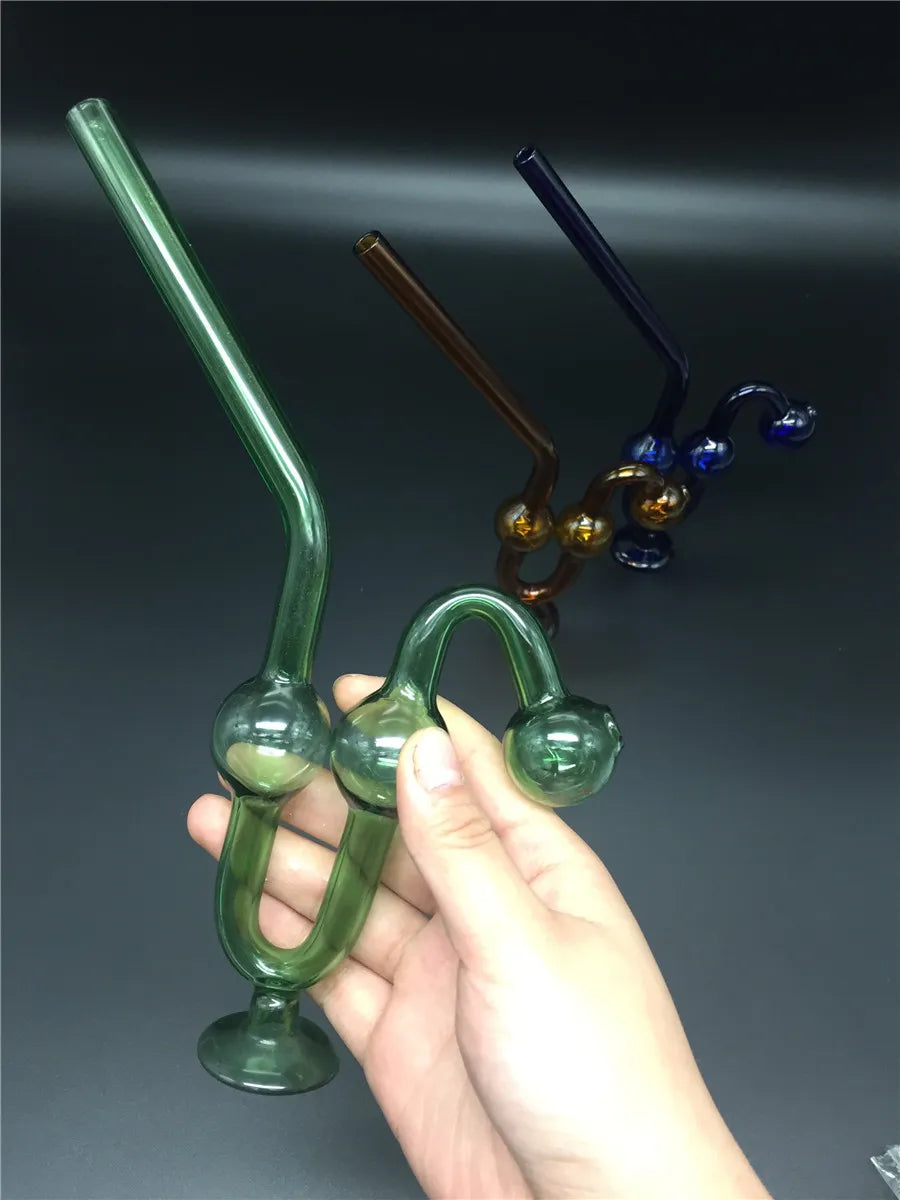 20Cm Big Thick Colorful Snakelike Glass Pipes Bong Oil Burners Glass Tobacco Water Pipes for Smoking Hookahs Pipe with Base Free Shipping