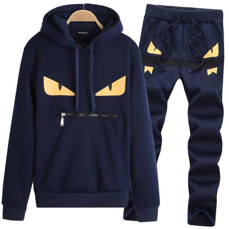 LBL Brand Casual Mens Tracksuit Hip Hop Sweat Suits Sets Hooded Tracksuits Male Streetwear Jogger Top + Sweatpants Set plus Size
