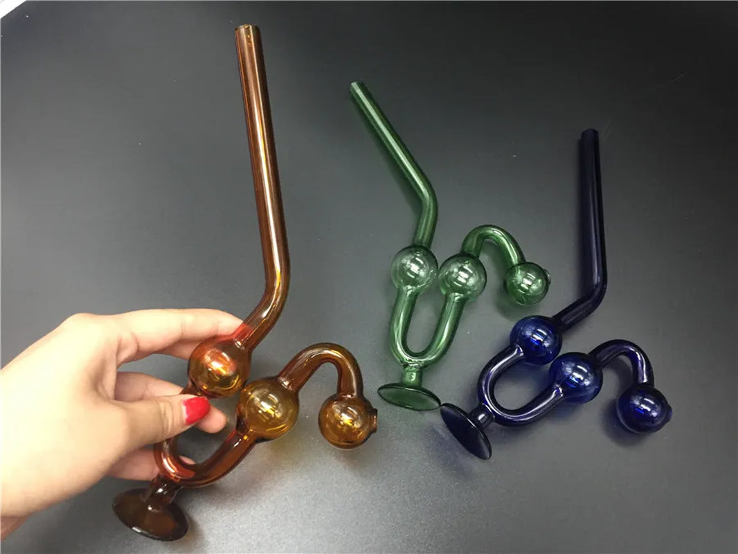 20Cm Big Thick Colorful Snakelike Glass Pipes Bong Oil Burners Glass Tobacco Water Pipes for Smoking Hookahs Pipe with Base Free Shipping