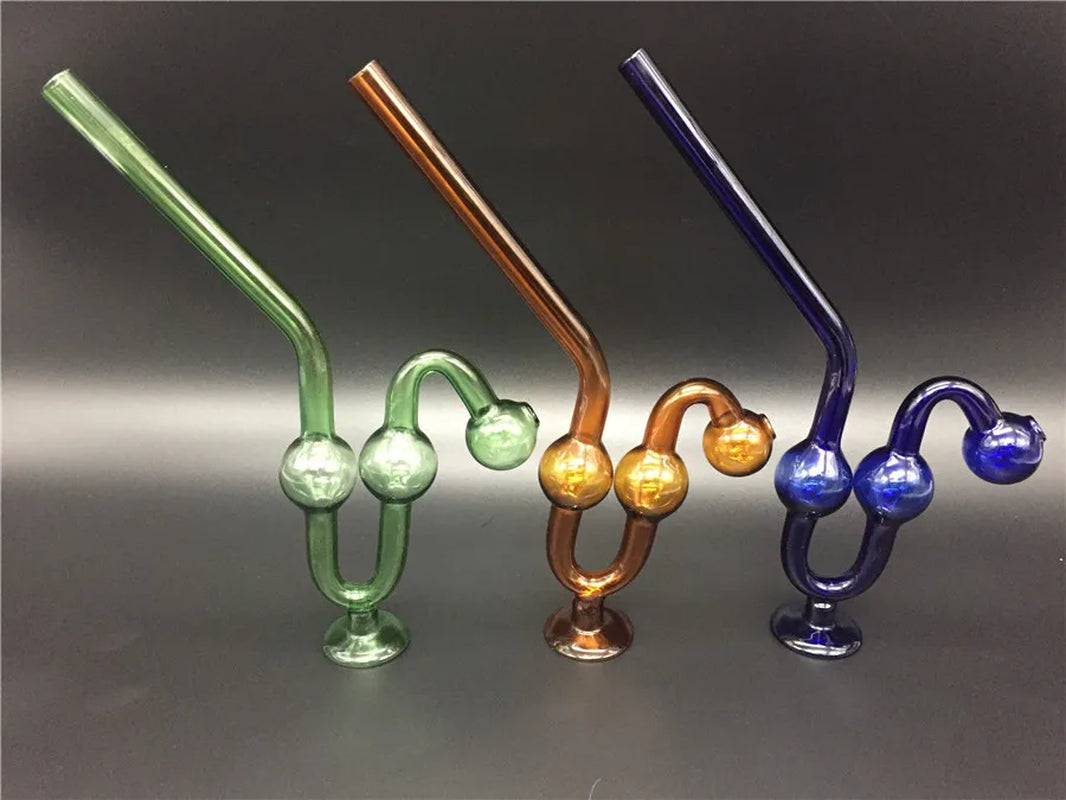 20Cm Big Thick Colorful Snakelike Glass Pipes Bong Oil Burners Glass Tobacco Water Pipes for Smoking Hookahs Pipe with Base Free Shipping