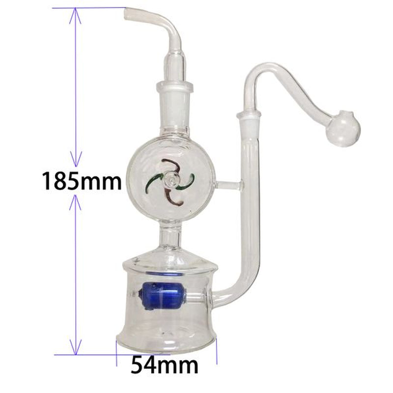Windmill Glass Bubbler Water Pipes Hookah Bong Bubble Smart Recycle Filter 10Mm 14Mm Joints with Oil Burner