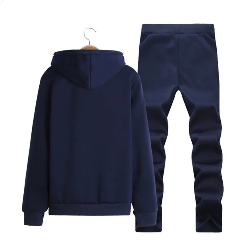 LBL Brand Casual Mens Tracksuit Hip Hop Sweat Suits Sets Hooded Tracksuits Male Streetwear Jogger Top + Sweatpants Set plus Size