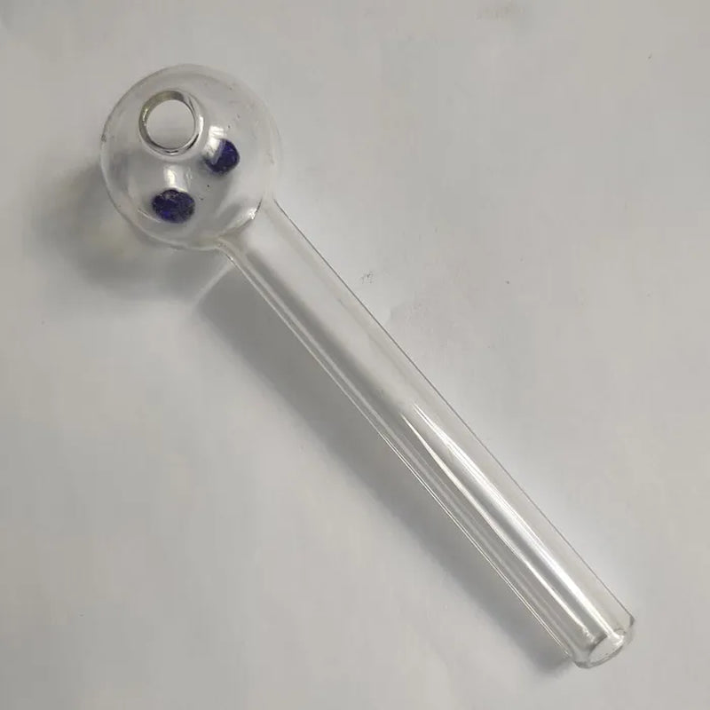 Clear Oil Burner Smoking Pipe Hand Glass Pipes Built-In Feet
