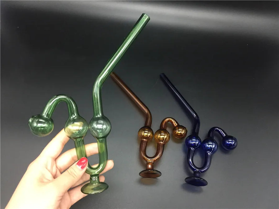 20Cm Big Thick Colorful Snakelike Glass Pipes Bong Oil Burners Glass Tobacco Water Pipes for Smoking Hookahs Pipe with Base Free Shipping