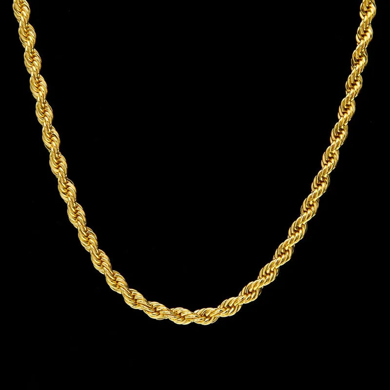 Real 10K Yellow Gold 7Mm Diamond Cut Rope Chain Pendant Necklace 24"