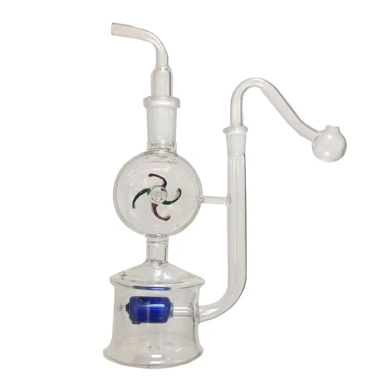 Windmill Glass Bubbler Water Pipes Hookah Bong Bubble Smart Recycle Filter 10Mm 14Mm Joints with Oil Burner