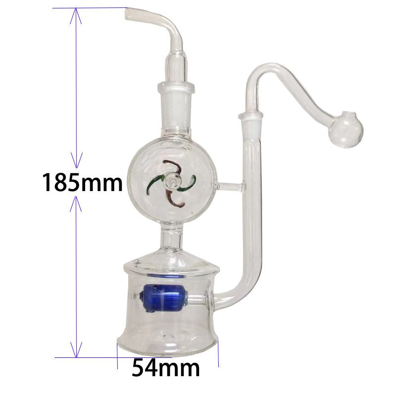 Windmill Glass Bubbler Water Pipes Hookah Bong Bubble Smart Recycle Filter 10Mm 14Mm Joints with Oil Burner