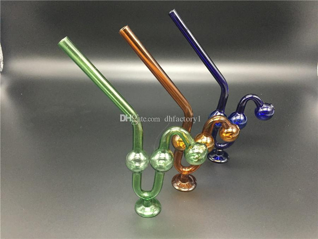 20Cm Big Thick Colorful Snakelike Glass Pipes Bong Oil Burners Glass Tobacco Water Pipes for Smoking Hookahs Pipe with Base Free Shipping