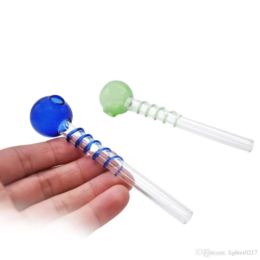 Wholesale 14Cm Heady S Shape Pyrex Glass Pipes Curved Glass Oil Burners Pipes with Different Colored Balancer Water Pipe Smoking Pipes