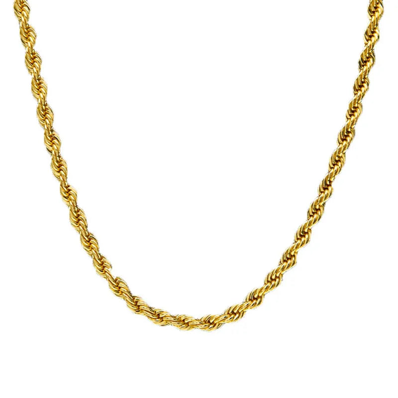 Real 10K Yellow Gold 7Mm Diamond Cut Rope Chain Pendant Necklace 24"