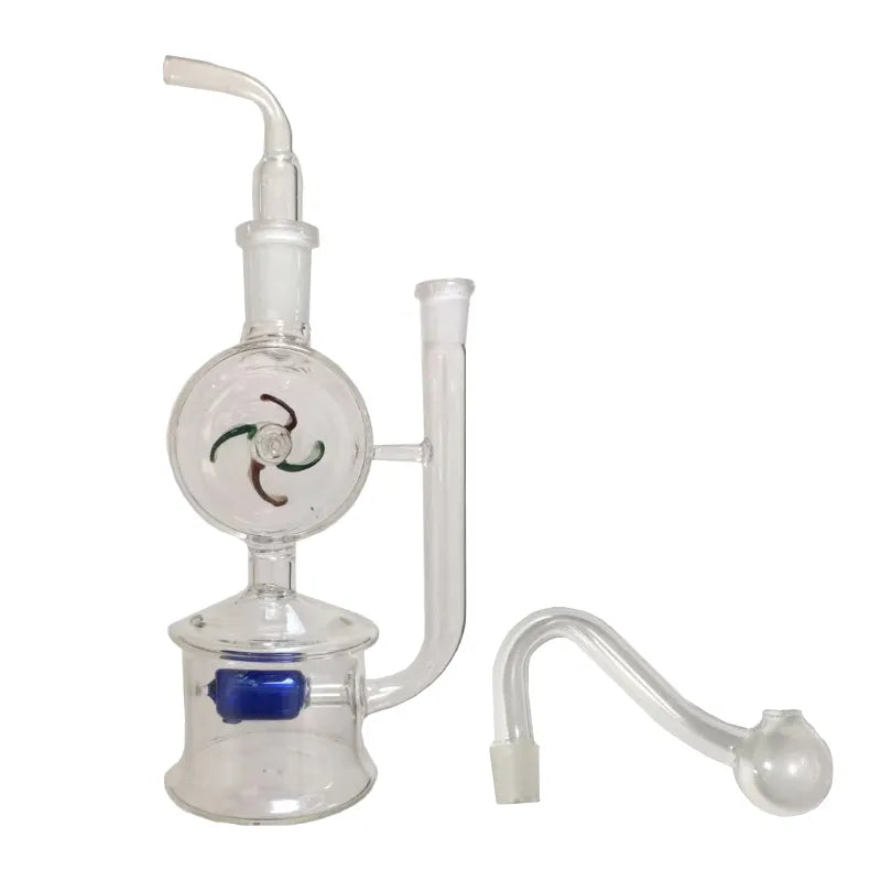 Windmill Glass Bubbler Water Pipes Hookah Bong Bubble Smart Recycle Filter 10Mm 14Mm Joints with Oil Burner