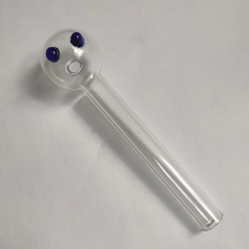 Clear Oil Burner Smoking Pipe Hand Glass Pipes Built-In Feet