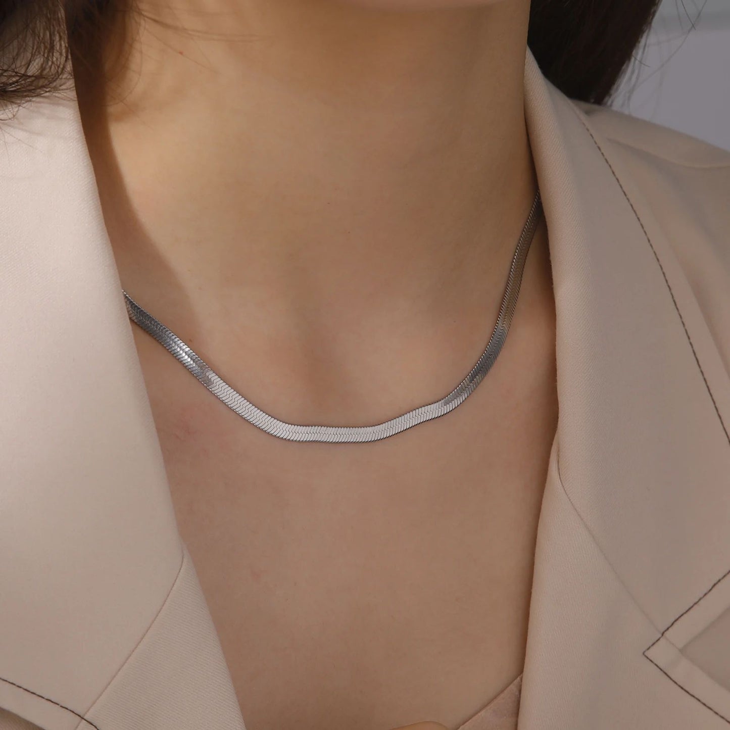 14K Yellow Gold Snake Chain Necklace for Women Men Golden Color Herringbone Choker Neck Chains 2024 Trend Jewelry Gift Hot