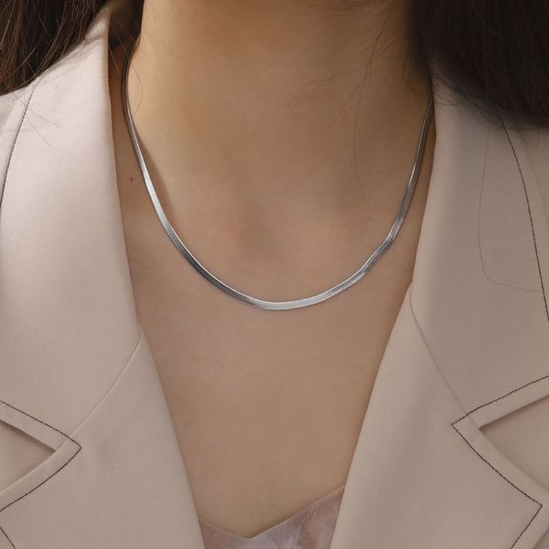 14K Yellow Gold Snake Chain Necklace for Women Men Golden Color Herringbone Choker Neck Chains 2024 Trend Jewelry Gift Hot