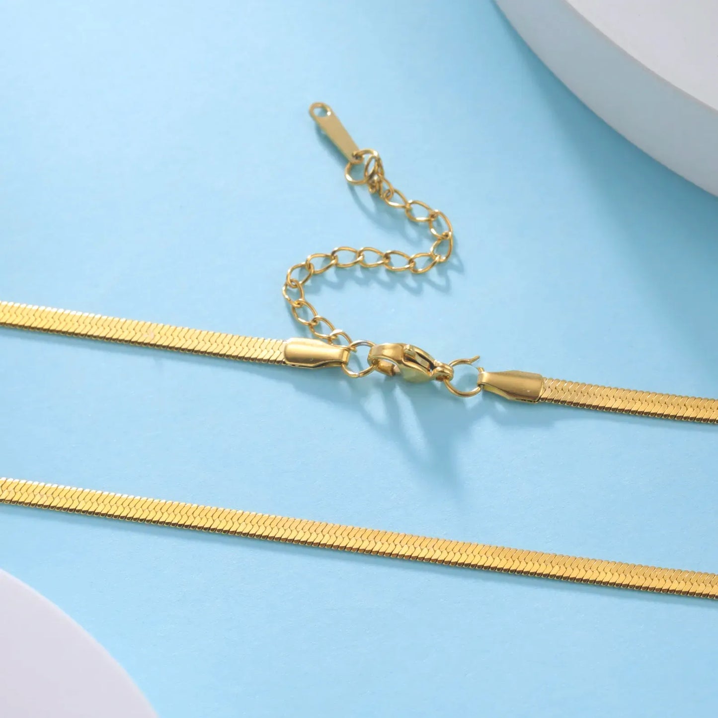 14K Yellow Gold Snake Chain Necklace for Women Men Golden Color Herringbone Choker Neck Chains 2024 Trend Jewelry Gift Hot