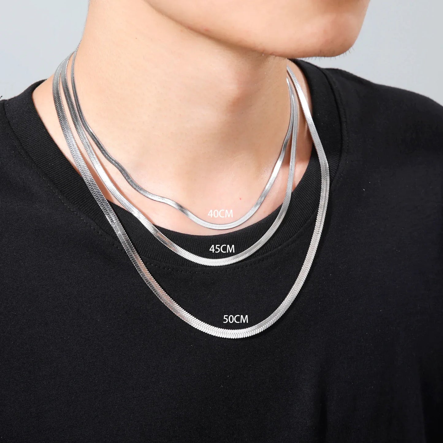 14K Yellow Gold Snake Chain Necklace for Women Men Golden Color Herringbone Choker Neck Chains 2024 Trend Jewelry Gift Hot