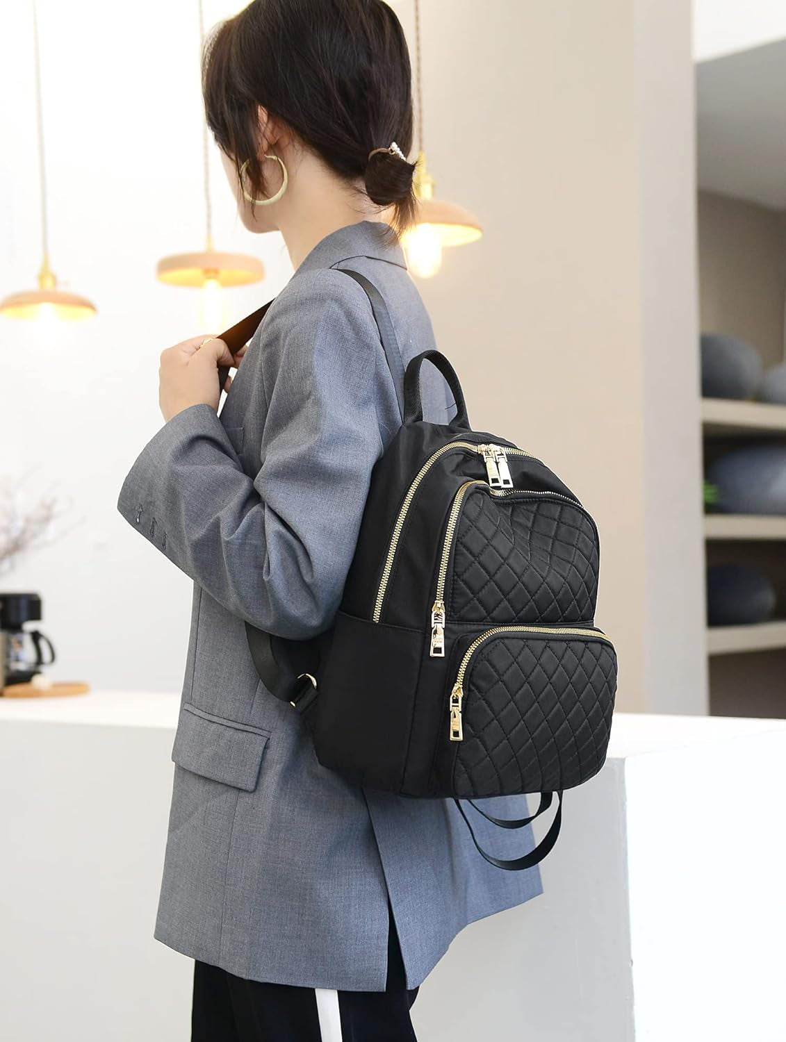 Luxe Noir Black Desinger  Womens Backpack 