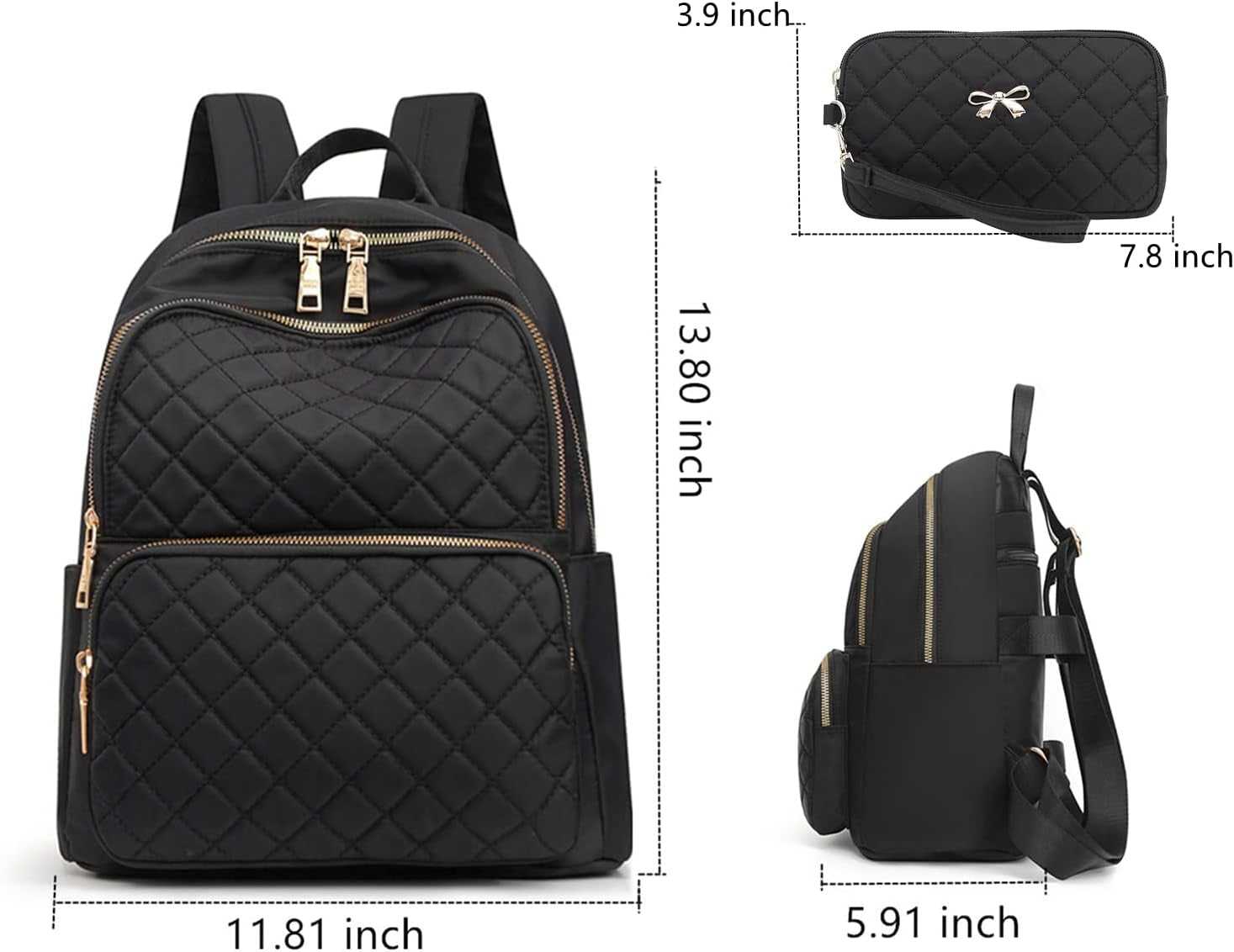 Luxe Noir Black Desinger  Womens Backpack 